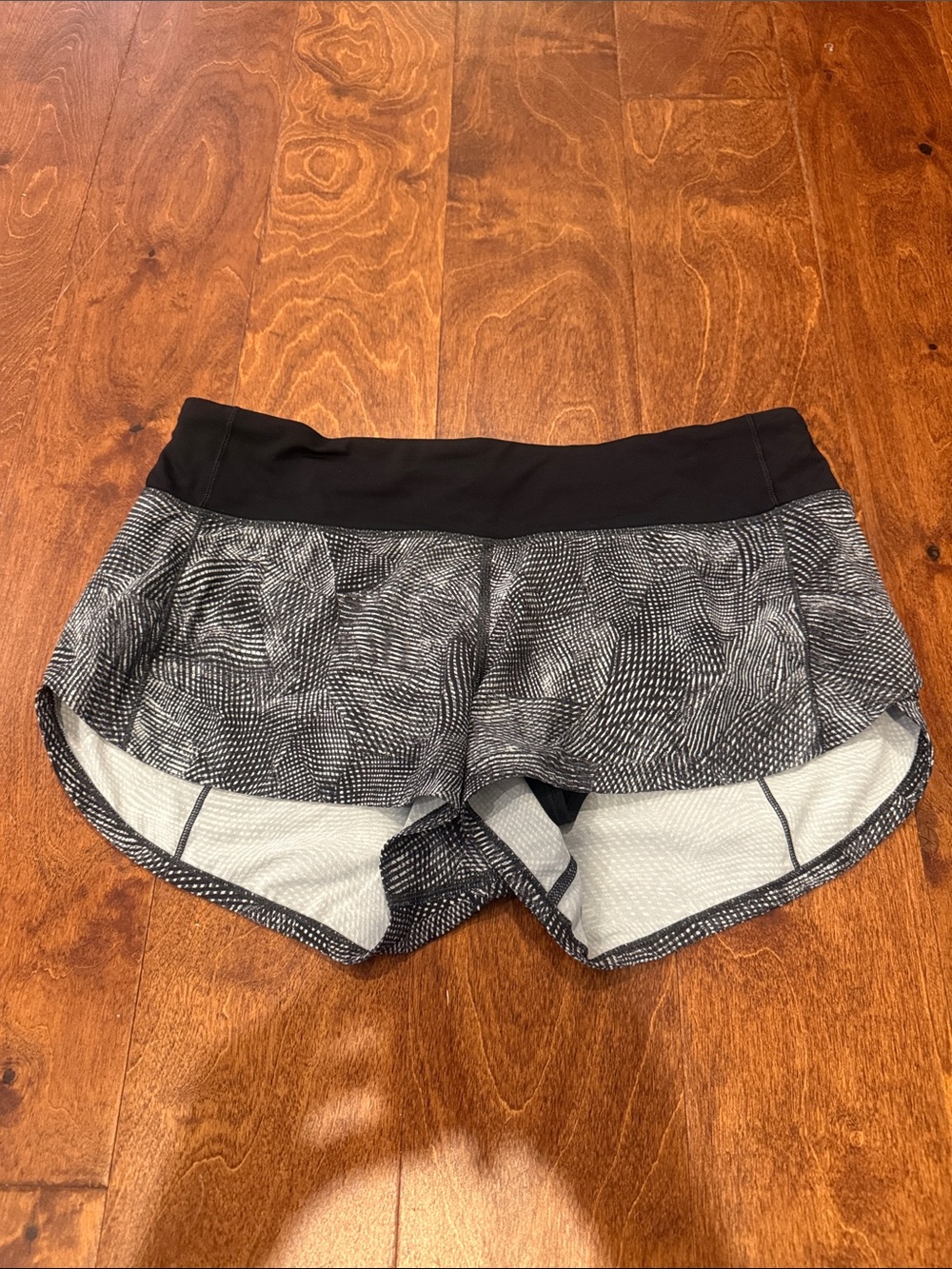 lululemon athletica Black & White Patterned Athletic Shorts